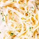 Homemade Alfredo Sauce easy recipe Pinterest image.