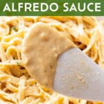 Alfredo sauce Pinterest image.