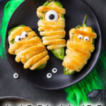 Mummy Jalapeno Poppers long Pinterest image.
