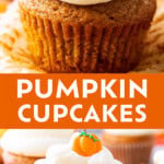 Easy Pumpkin Cupcakes Pinterest image.