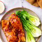 Asian Salmon Recipe long Pinterest image.