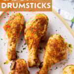 Cajun Chicken Drumsticks short Pinterest image.
