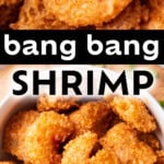 Easy Bang Bang Shrimp long Pinterest image.