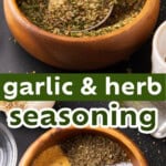 Garlic and Herb Seasoning long Pinterest image.
