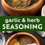 Garlic and Herb Seasoning Pinterest image.