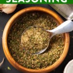 Garlic and Herb Seasoning short Pinterest image.