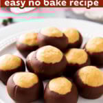 Easy Buckeye Ball Recipe long Pinterest image.