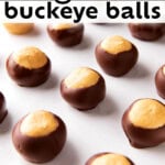 Easy Buckeye Ball Recipe short Pinterest image.
