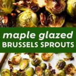 Maple Glazed Brussel Sprouts Pinterest image.