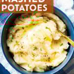Quick and Easy Mashed Potatoes short Pinterest image.