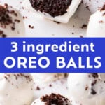 Oreo Cake Balls - No Bake Cheesecake Truffles Pinterest image.