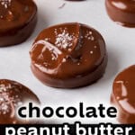 Chocolate Peanut Butter Ritz Cookies short Pinterest image.