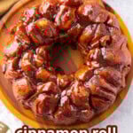 Easy Cinnamon Roll Monkey Bread short Pinterest image.