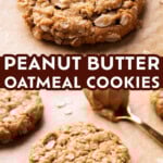 Peanut Butter Oatmeal Cookies long Pinterest image.