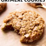 Peanut Butter Oatmeal Cookies short Pinterest image.
