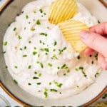 Sour Cream and Onion Dip Recipe short Pinterest image.