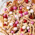 Valentines Chex Mix long Pinterest image.