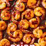 Asian Garlic Shrimp short Pinterest image.