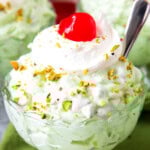 Pistachio Fluff Recipe with Pineapple pinterest image.
