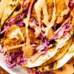 Crispy Panko Shrimp Taco Recipe pinterest image.