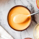 Best sriracha mayo is served in a dipping bowl