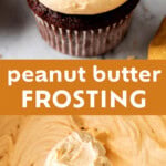 3 Ingredient Peanut Butter Frosting With Powdered Sugar pinterest image.