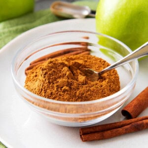 Apple Pie Spice in a bowl with a spoon