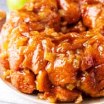 Apple Monkey Bread with gooey soft biscuit pieces and loads of buttery brown sugar glaze